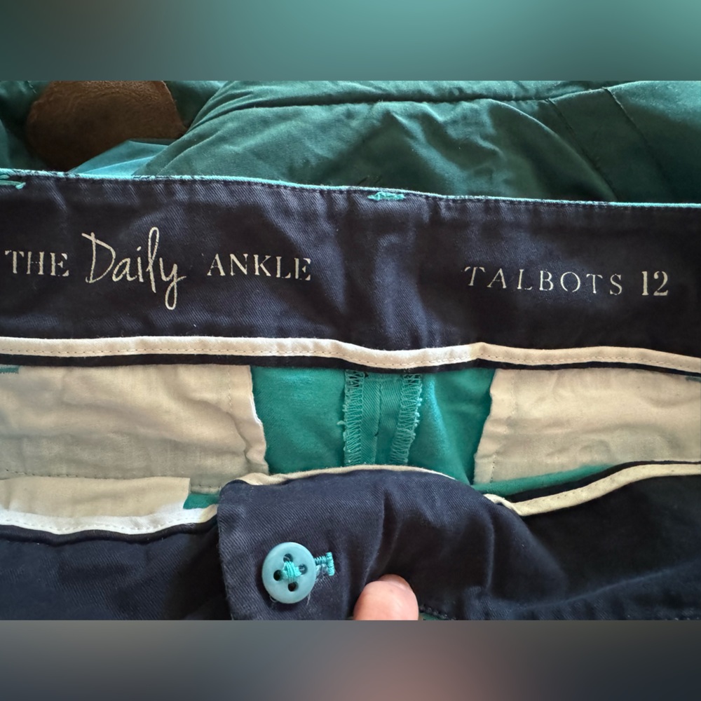 Talbots Floral Patterned Ankle Pants - Turquoise - image 3